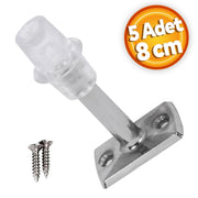 Kapı Stoperi Tamponu Durdurucu Tutucu Krom Metal 8 cm Kapı Stopu Silikonlu (5 ADET)