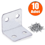 Mobilya Eşya Dolap Deprem Sabitleyici Köşebent Bağlantı Aparatı L Demiri Gönye 25x25x30 Mm (10 ADET)