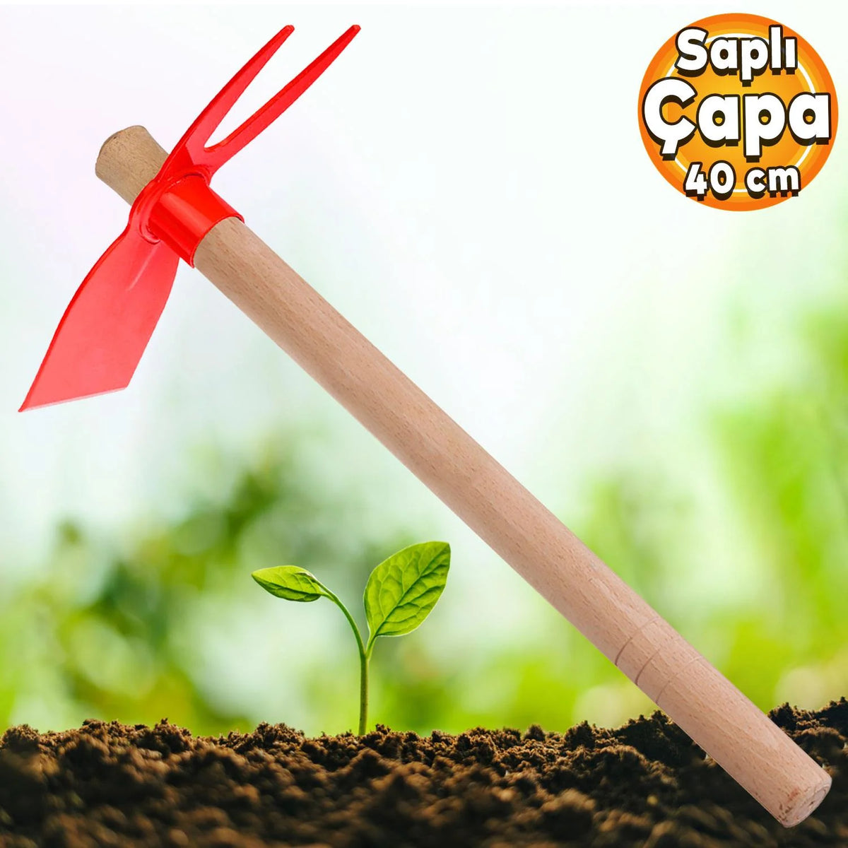 Saplı Çatal Çapa Bahçe El Çapası 40 cm