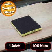 Yassı Sünger Zımpara 9.5 x 12.5 cm Takoz Blok Flex Taşlama Ahşap El Zımparası 100 kum 1 Adet