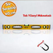 Mıknatıslı Aluminyum Su Terazisi 60 Cm Duvar Fayans Marangoz Mühendislik Ölçüm Eğim Ölçü Eğik Ölçme