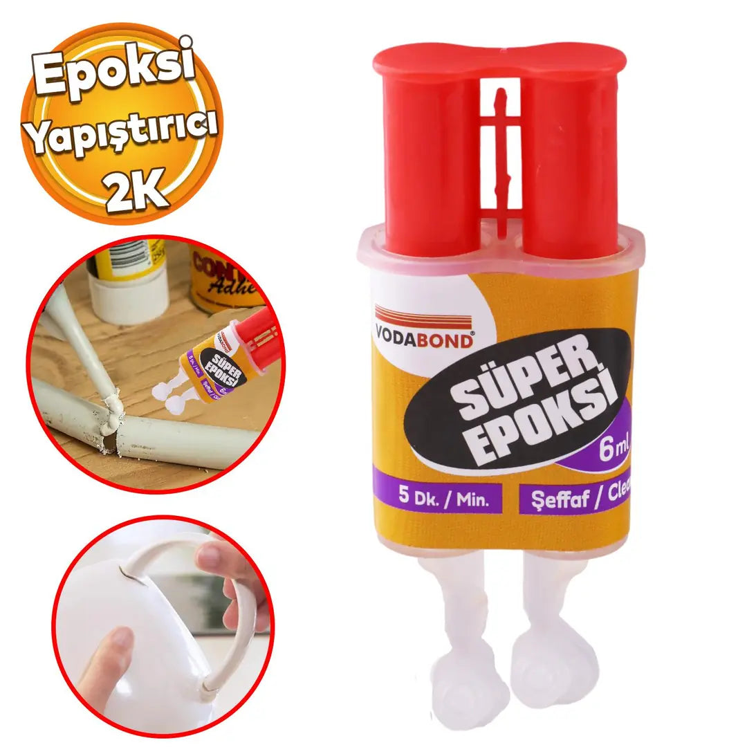 Güçlü Genel Amaçlı Epoksi Yapıştırıcı Metal Plastik Seramik Cam Yapıştırıcı 6 ml Hızlı Kuruyan