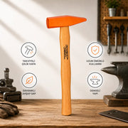 Ahşap Saplı 100 Gr Çekiç Ergonomik Tutuş Dayanıklı Çelik Başlıklı Hobi Tamir ve Montaj Çekici