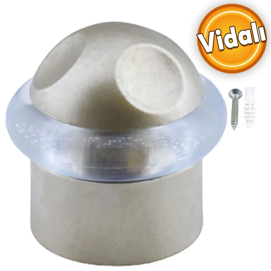Kapı Stoperi Kapı Durdurucu Tutucu Tamponu Silikonlu Contalı Stopu Vidalı Saten 35 mm