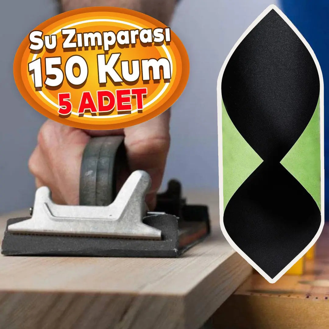 Su Zımparası 150 Kum 23x28 cm Yumuşak Kağıt Tabaka Sulu Kuru Zımpara 5 Adet