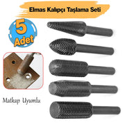 Freze Uç Törpü 5 Parça Uç Kalıpçı Taşlama Seti Metal Demir Oyma Zımparalama Ucu Matkap Uyumlu