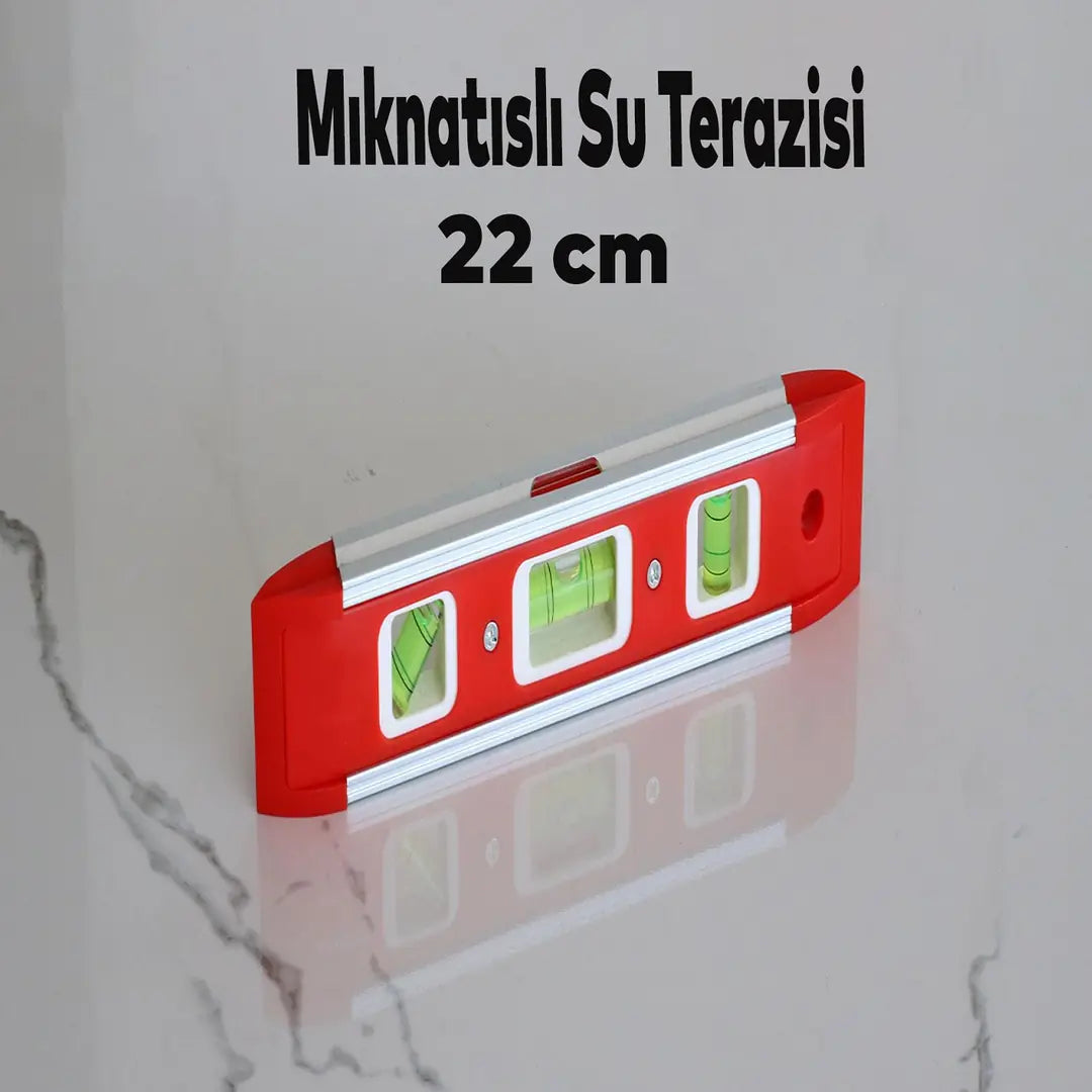 Mini Su Terazisi 22 Cm İnşaat Duvar Fayans Marangoz Mühendislik Ölçüm Aluminyum Eğik Ölçme