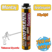 Tabanca Uyumlu Montaj Köpüğü Profesyonel Dolgu İzolasyon Poliüretan Kapı Pencere Yalıtım 750 ml