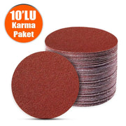 10 Adet Cırt Zımpara 115 mm Spiral Avuç Taşlama (Karma Paket)
