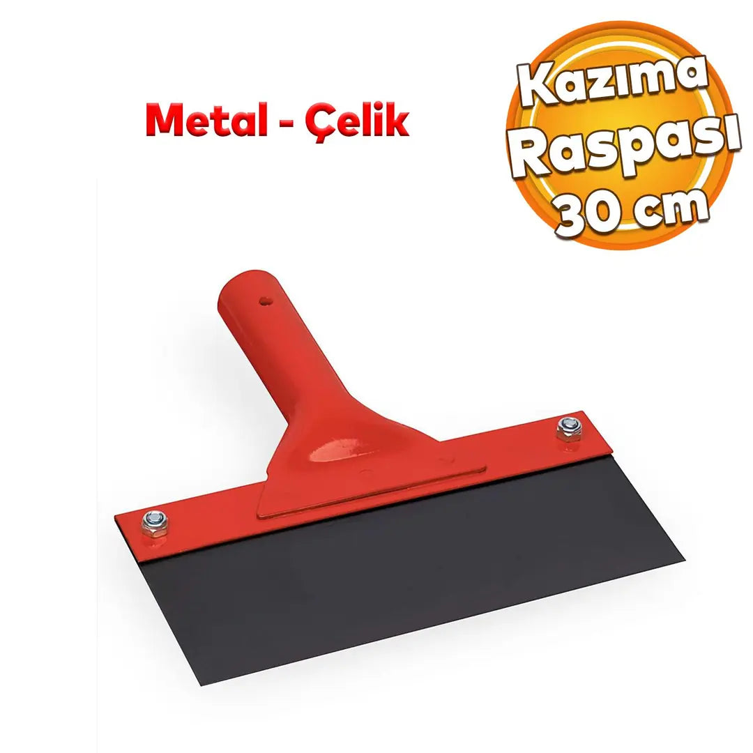 Kazıma Sıyırma Raspası Metal Saplı Çelik 30 cm Spatula İnşaat Duvar Harç Parke Zemin Temizlleme