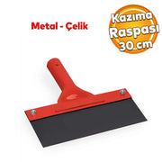Kazıma Sıyırma Raspası Metal Saplı Çelik 30 cm Spatula İnşaat Duvar Harç Parke Zemin Temizlleme
