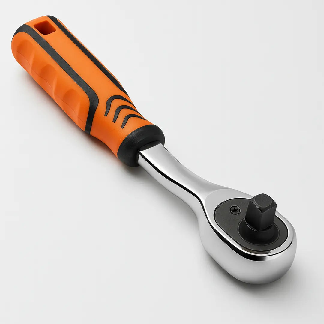Profesyonel Cırcır Kol Lokma Anahtarı 1/2'' Ergonomik Kaymaz Saplı, Dayanıklı Krom Kaplama