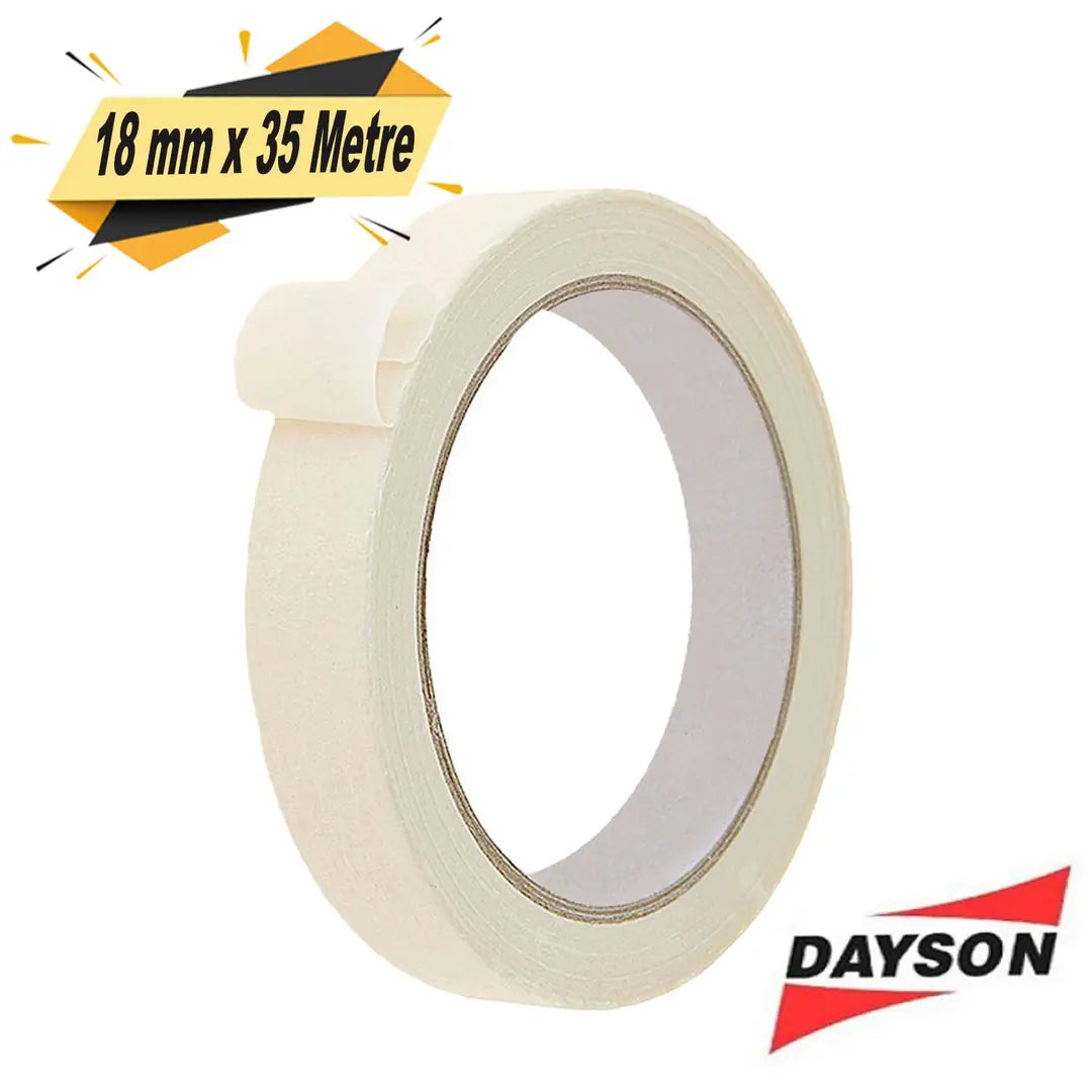 Dayson Maskeleme Bandı Kağıt Bant Beyaz 18 mm x 35 Metre