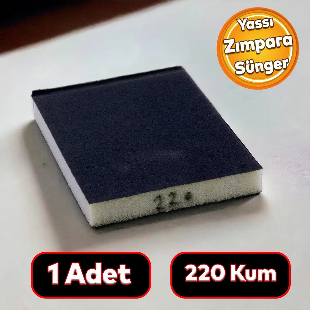 Yassı Sünger Zımpara 9.5 x 12.5 cm Takoz Blok Flex Taşlama Ahşap El Zımparası 220 kum 1 Adet
