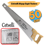 Ahşap Saplı 50 cm Pala Testere Ağaç Tahta Sunta Bağ Dal Kesme Budama Güçlü Çapraz Dişli Cetvel Ölçme