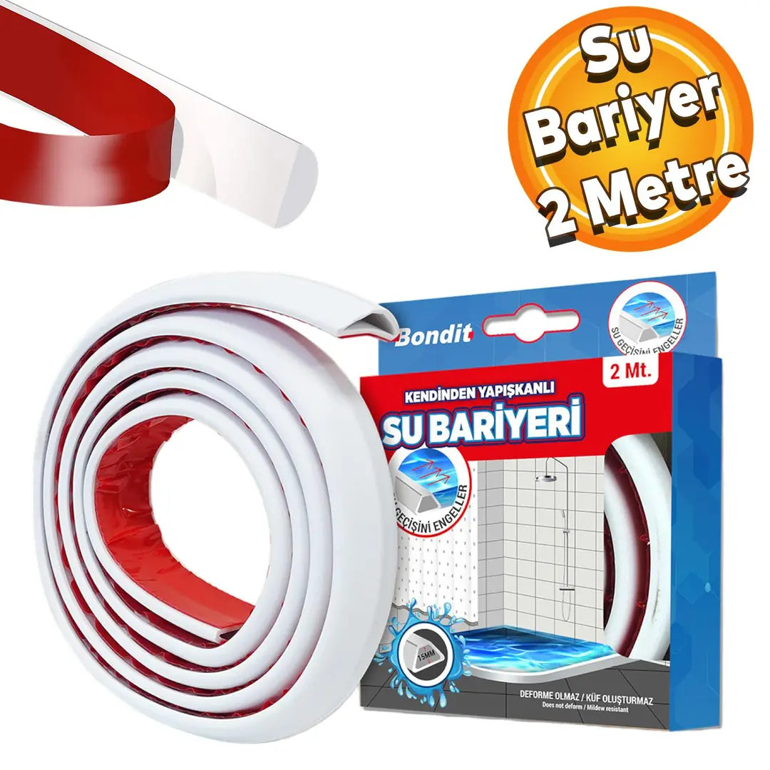 Bondit Su Bariyeri Kapı Altı Sızdırmaz Su Tutucu Yapışkanlı Silikon Bant İzolasyon Yalıtım Bandı (2 METRE)