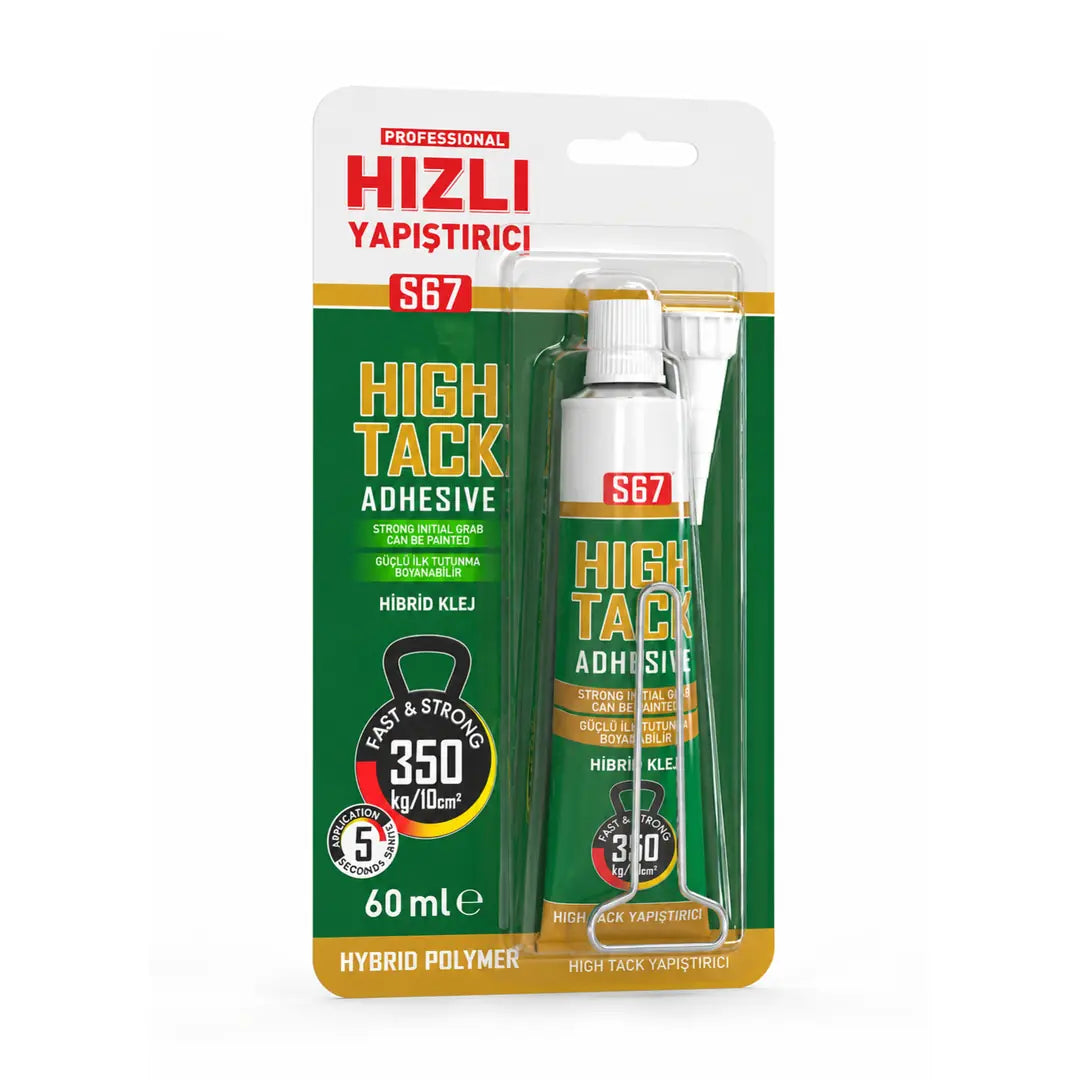 S67 Hızlı Yapıştırıcı 60 ml | High Tack Hybrid Polymer Güçlü Tutkal Korniş ve Çok Amaçlı Yapıştırıcı