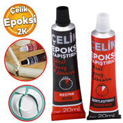 Güçlü Epoksi Yapıştırıcı Metal Plastik Seramik Cam Çelik Yapıştırıcı 20 + 20 Gr Hızlı Kuruyan