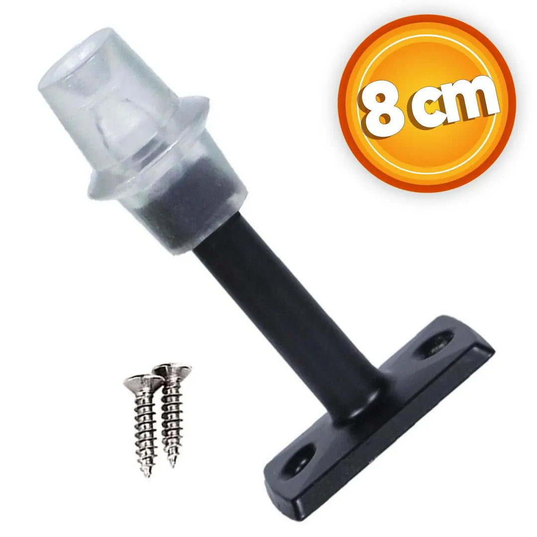 Kapı Stoperi Tamponu Mat Siyah 8 cm Metal Kapı Durdurucu Tutucu Kapı Stopu Silikonlu
