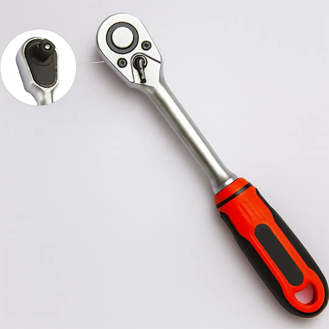 Cırcır Kolu 1/2" Lokma Anahtarı 72 Diş Profesyonel Endüstriyel El Aleti Uzun Kollu Dayanıklı Metal