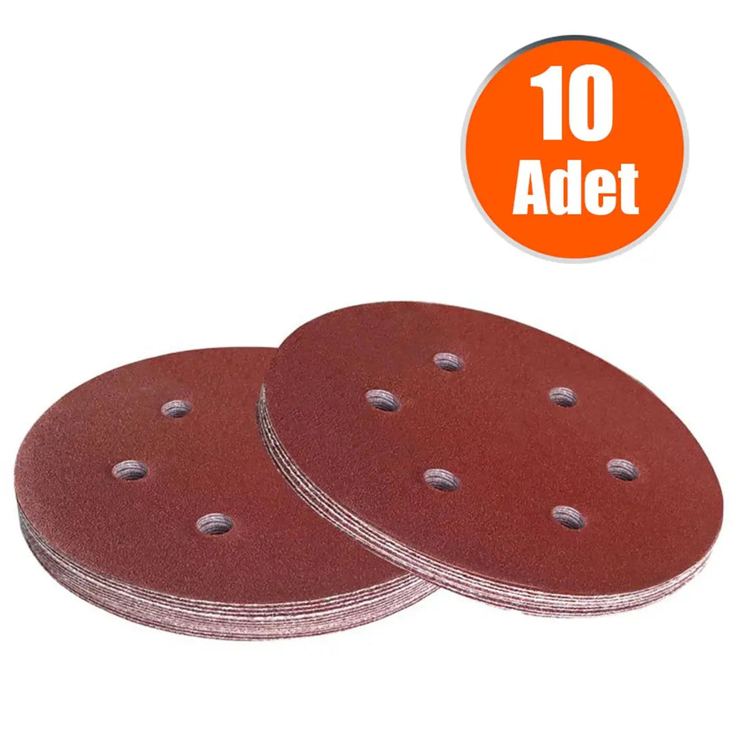 10 Adet Delikli Cırt Zımpara 180 mm Spiral Taşlama