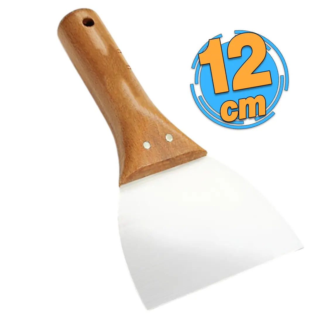 Ahşap Saplı Yay Çeliği Metal Macun Spatula Boya Sıva Kazıma Harç Karıştırma Ispatulası 12 cm 1 Adet