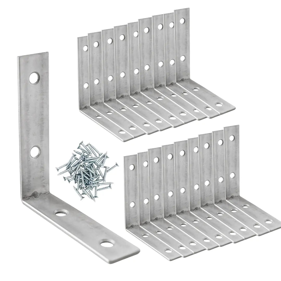 (50 ADET) Metal Köşebent 65x65x15 mm İnce L Demiri Gönye Mobilya Duvar Sabitleme Bağlantı Aparatı