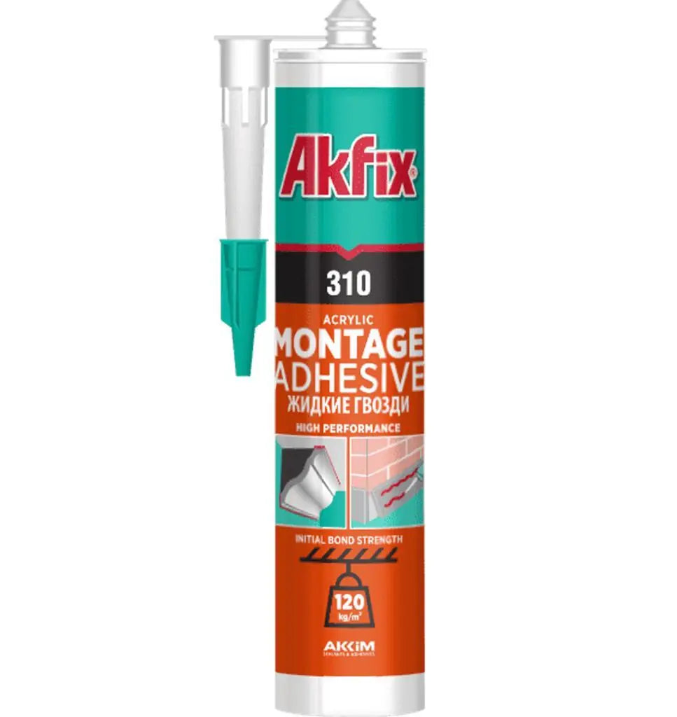 Akfix 310 Montaj Kartonpiyer Yapıştırıcısı Beyaz Akrilik 310 ml
