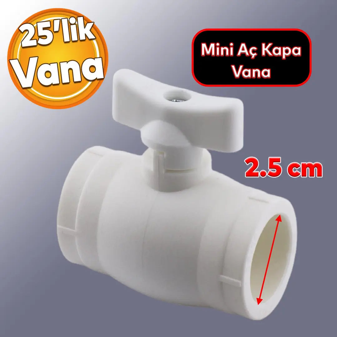 Mini Vana Plastik 25'lik Küresel PPRC Pvc Vanası Dişsiz Aç Kapa Boru Kaynak Makine Bağlantılı