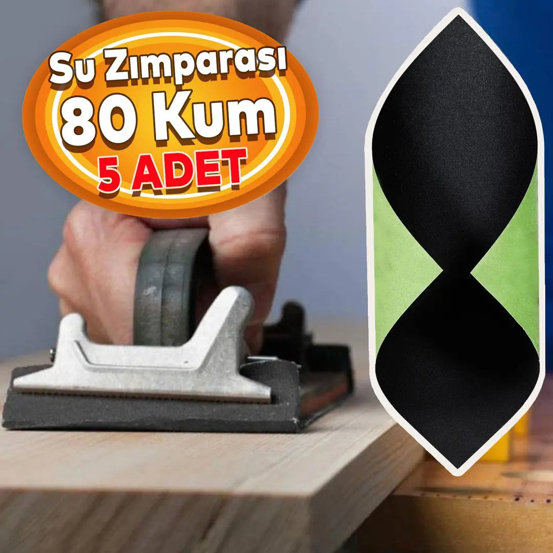 Su Zımparası 80 Kum 23x28 cm Yumuşak Kağıt Tabaka Sulu Kuru Zımpara 5 Adet