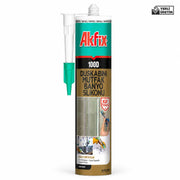 Akfix 100D Beyaz Silikon 280 ml | Duşakabin Mutfak Banyo Lavabo Küvet PVC Plastik Küf Tutmaz Suya Dayanıklı